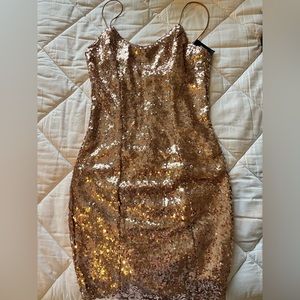 Lulus Rose Gold Dress Short